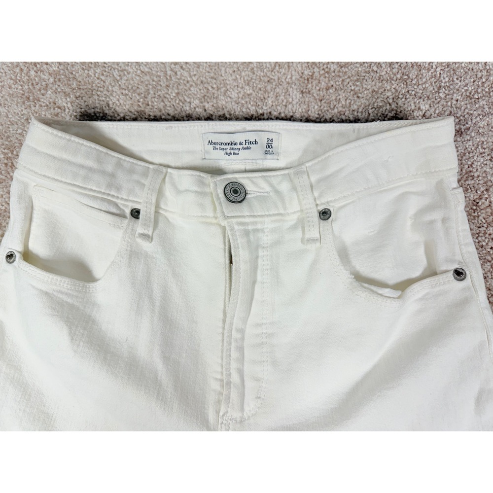 Abercrombie & Fitch The Super Skinny‎ Ankle High Rise distressed Jeans 24/00